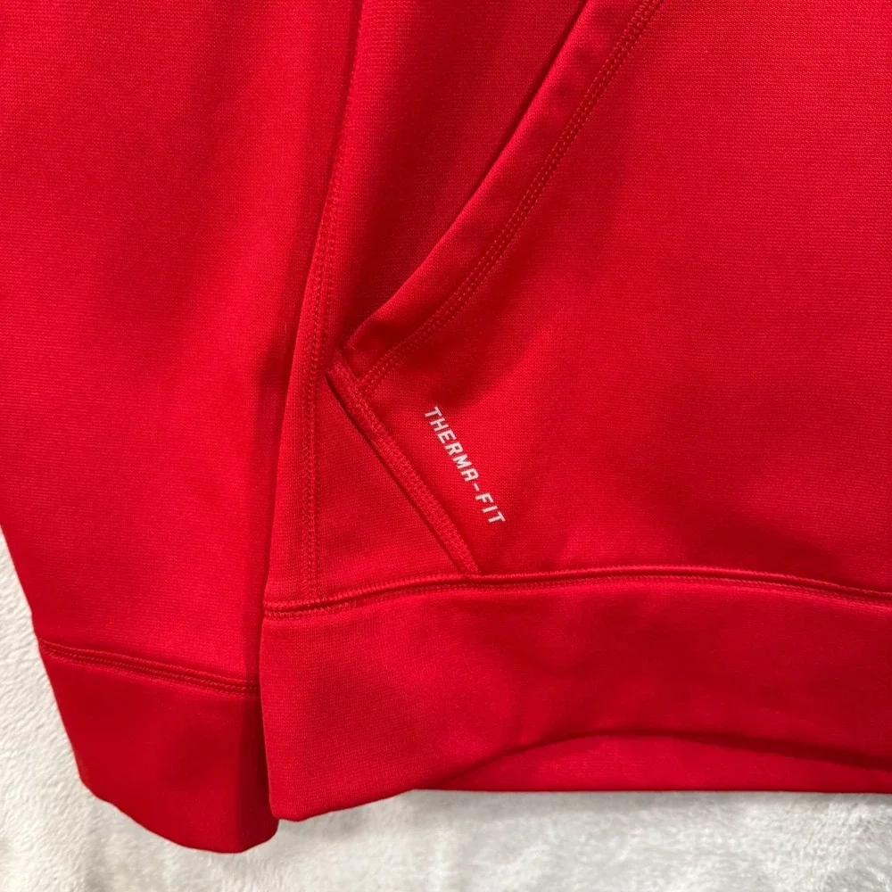 Nike‎ Men's Pullover Hoodie Red Size M Athletic Wear Fall Season Thermo Fit
